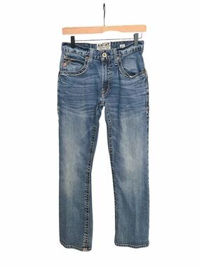 Ariat relaxed bootcut M4 jeans sz 28 western workwear rodeo ranch stitching FLAW
